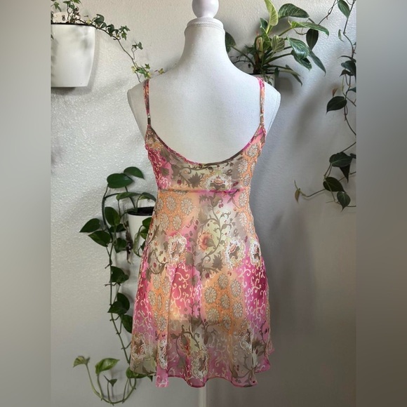 Victoria’s Secret Y2K Floral Slip Dress Tie Front - Picture 2 of 4